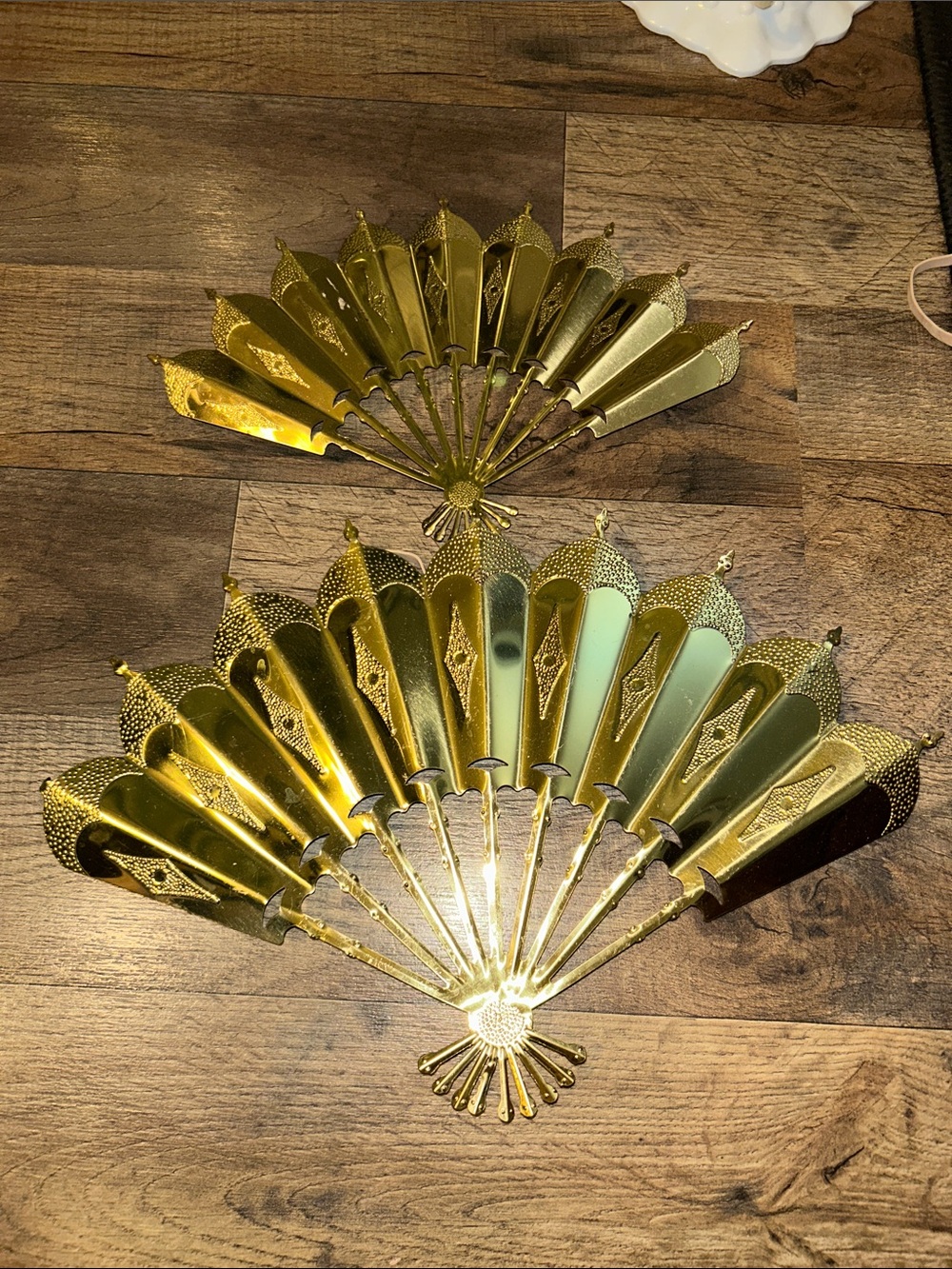 MCM Home Interiors Gold Decorative Fan Wall. Decor  - Set of 2